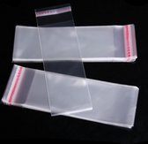 Cellofaan zakjes 4x13 cm met plakstrip "Multiplaza" 50 stuks transparanr - verpakkingmateriaal - hersluitbaar - kado - verkoopverpakking - traktatie - ordenen - sieraden