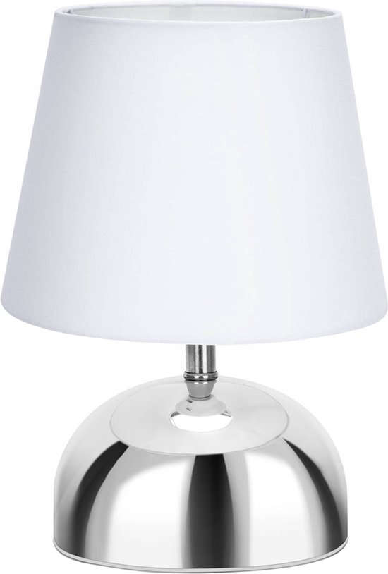 LED Tafellamp - Tafelverlichting - Aigi Kali - E14 Fitting - Rond - Glans Chroom - Aluminium