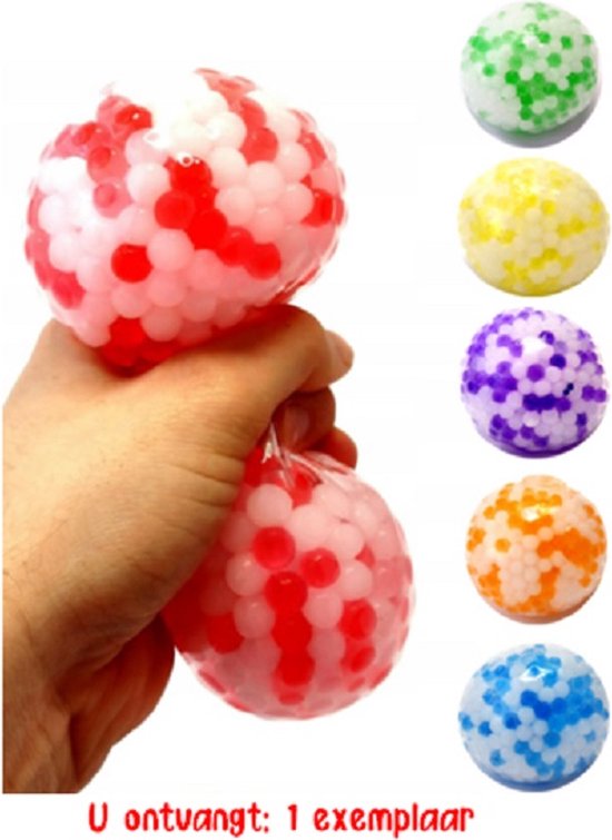 Balle anti-stress XXL avec des perles aquatiques de toutes les couleurs