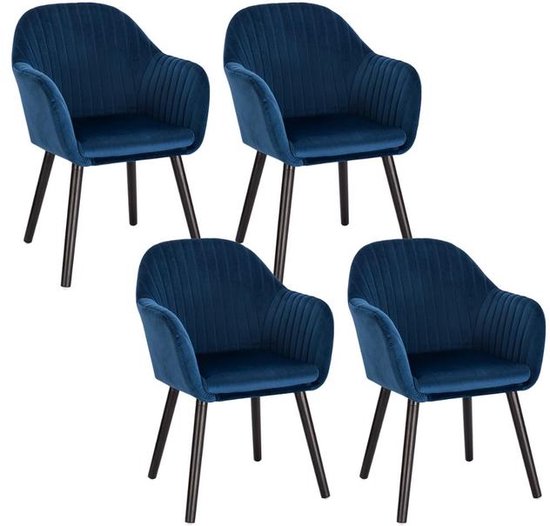 Set van 4 Stoelen - Luxe Eetkamerstoel - Eetkamerstoelen - 4 stoelen - Voor  keuken of... | bol.com