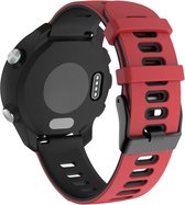 Siliconen bandje - geschikt voor Huawei Watch GT / GT Runner / GT2 46 mm / GT 2E / GT 3 46 mm / GT 3 Pro 46 mm / GT 4 46 mm / Watch 3 / Watch 3 Pro / Watch 4 / Watch 4 Pro - rood-zwart