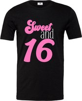 Shirt verjaardag-Sweet and 16-Maat M