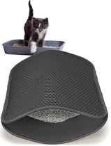 Kattenbakmat - 40 x 50 cm - Zilver Grijs - Katten - Dubbele laag kattenbakvulling - Opvang ruimte - Kattengrit opvanger - Waterdicht - Ademend - Eco-friendly