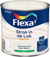 Flexa Strak in de Lak - Watergedragen - Mat - Gebroken Wit / Ral 9010 - 250 ml