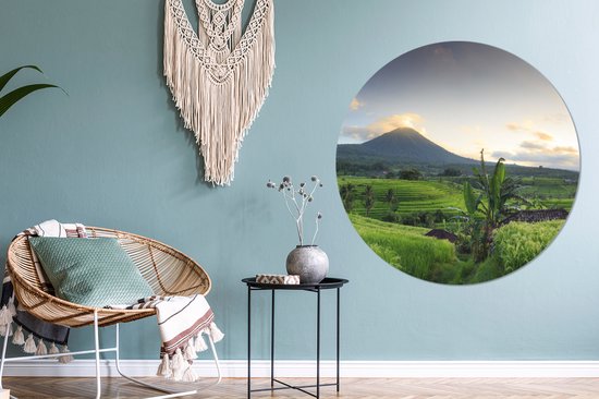 WallCircle - Cercle mural ⌀ 120 - Indonésie - Berg - Riz - Tableaux ronds salon - Plaque murale ronde - Cercle de Décoration murale murale - Décoration de chambre à l'intérieur - Cercle Décoration murale - Accessoires de maison XXL
