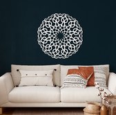 Wanddecoratie | Mandala | Metal - Wall Art | Muurdecoratie | Woonkamer |Wit| 58x58cm