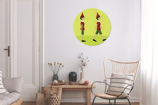 Une illustration de la plaque plastique Pinocchio Wall Circle ⌀ 60 cm - impression photo sur cercle mural / cercle vivant (décoration murale)