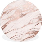 WallCircle - Wandcirkel ⌀ 30 - Marmer - Roze - Rosé Goud - Ronde schilderijen woonkamer - Wandbord rond - Muurdecoratie cirkel - Kamer decoratie binnen - Wanddecoratie muurcirkel - Woonaccessoires