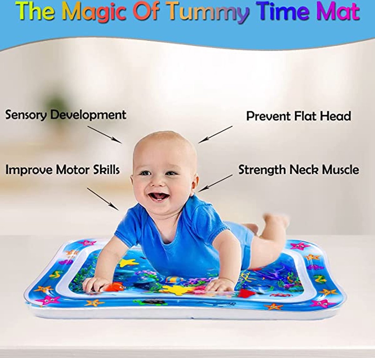 Igoods Baby Waterspeelmat – Opblaasbaar - Watermat – Speelmat - Waterspeelgoed - Babyshower Cadeau – Kraamcadeau – Speelgoed – Speelkleed Baby thumbnail 5