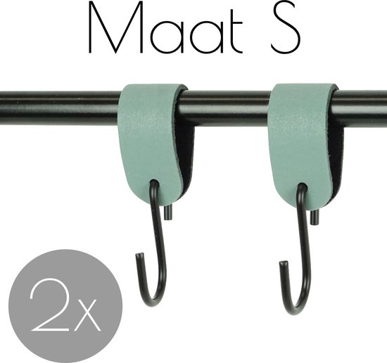2x Leren S-haak hangers - Handles and more® | VAALGROEN - maat S (Leren  S-haken - S... | bol.com