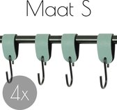 4x S-haak hangers - Handles and more® | VAALGROEN - maat S (Leren S-haken - S haken - handdoekkaakje - kapstokhaak - ophanghaken)