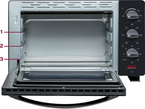 Inventum OV207B - Vrijstaande heteluchtoven - 20 liter - 1350 watt - 6 programma's - Zwart