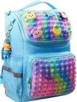 Blauw Pop it tas -zachtkleur grote Rugzak - school bag - school tasje - Grote tas - cadeautip -  Pop it school bag