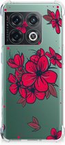 Anti Shock hybrid Case OnePlus 10 Pro Telefoon Hoesje met doorzichtige rand Blossom Red