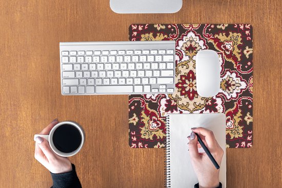 Tapis de souris XXL - Sous-main - Tapis de bureau - Tapis Persan - Tapis - Mandala - 40x40 cm - Tapis de souris XXL