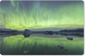 Muismat XXL - Bureau onderlegger - Bureau mat - Noorderlicht - Groen - Reflectie - 120x80 cm - XXL muismat