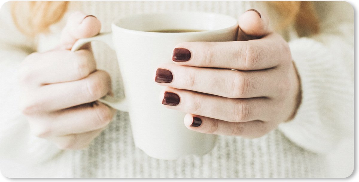 Muismat XXL 120x60 cm - Bureau onderlegger - Bureau mat Winter - Trui - Koffie - Bureaumat - Gaming mousepad xl - Bureaulegger groot - Computer deskmat - Kerst - Cadeau - Kerstcadeau voor mannen en voor vrouwen