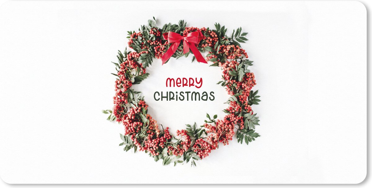 Muismat XXL 120x60 cm - Bureau onderlegger - Bureau mat Winter - Mistletoe - Tekst - Bureaumat - Gaming mousepad xl - Bureaulegger groot - Computer deskmat - Kerst - Cadeau - Kerstcadeau voor mannen en voor vrouwen