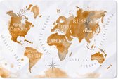 Tapis de souris XXL - Sous-main - Tapis de bureau - Carte - Or - Monde - 120x80 cm - Tapis de souris XXL