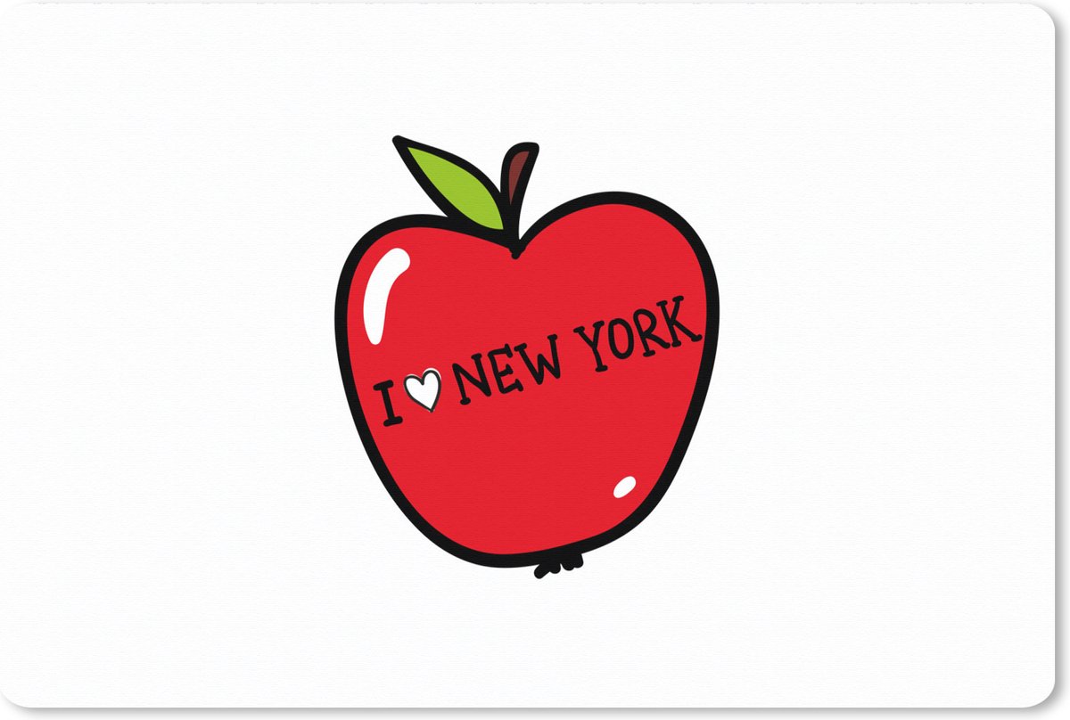 Muismat XXL 120x80 cm - Bureau onderlegger - Bureau mat New York - Appel - Rood - Bureaumat - Gaming mousepad xl - Bureaulegger groot - Computer deskmat