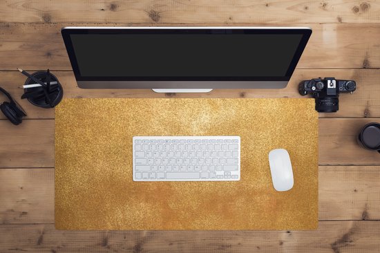 Muismat XXL 80x40 cm - Bureau onderlegger - Bureau mat IJzer - Roest print - Goud - Metaal - Luxe - Bureaumat - Gaming mousepad xl - Bureaulegger groot - Computer deskmat