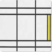 Muismat XXL - Bureau onderlegger - Bureau mat - Compositie in wit, rood en geel - Piet Mondriaan - 40x40 cm - XXL muismat