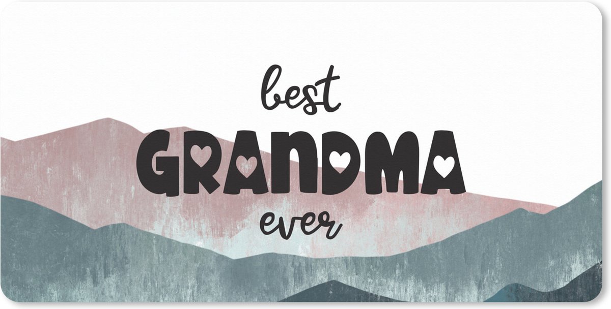 Muismat XXL 100x50 cm - Bureau onderlegger - Bureau mat Spreuken - Quotes Best Grandma Ever - Oma - Moederdag - Pastel - Oma cadeau - Bureaumat - Gaming mousepad xl - Bureaulegger groot - Computer deskmat