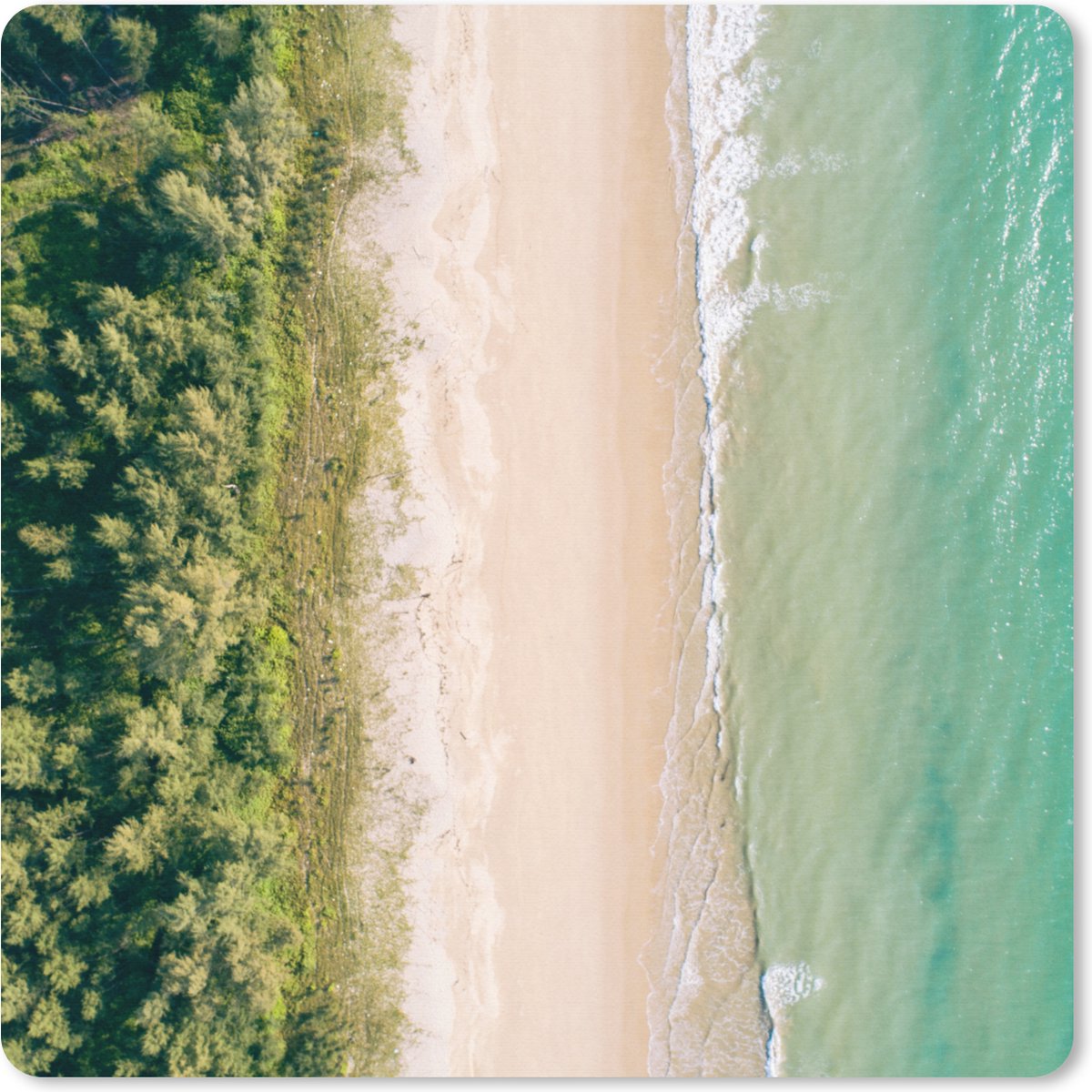 Muismat XXL 40x40 cm - Bureau onderlegger - Bureau mat Strand - Bomen - Water - Bureaumat - Gaming mousepad xl - Bureaulegger groot - Computer deskmat