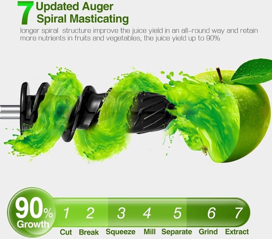 Slowjuicer - Voor Groente- en Fruitsap - Horizontale Slow juicer - duurzaam van SLO — afbeelding 2