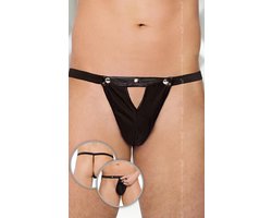 SoftLine herenstrings met drukknopen- zwart S t/m L