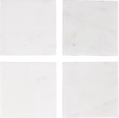 Marmeren onderzetters- Wit- 4 stuks- Marmer- 10 x 10cm