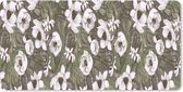 Tapis de souris XXL - Sous-main - Tapis de bureau - Fleurs - Jungle - Vintage - Motif - 90x45 cm - Tapis de souris XXL
