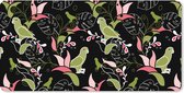 Muismat XXL - Bureau onderlegger - Bureau mat - Jungle - Vogel - Patronen - 90x45 cm - XXL muismat