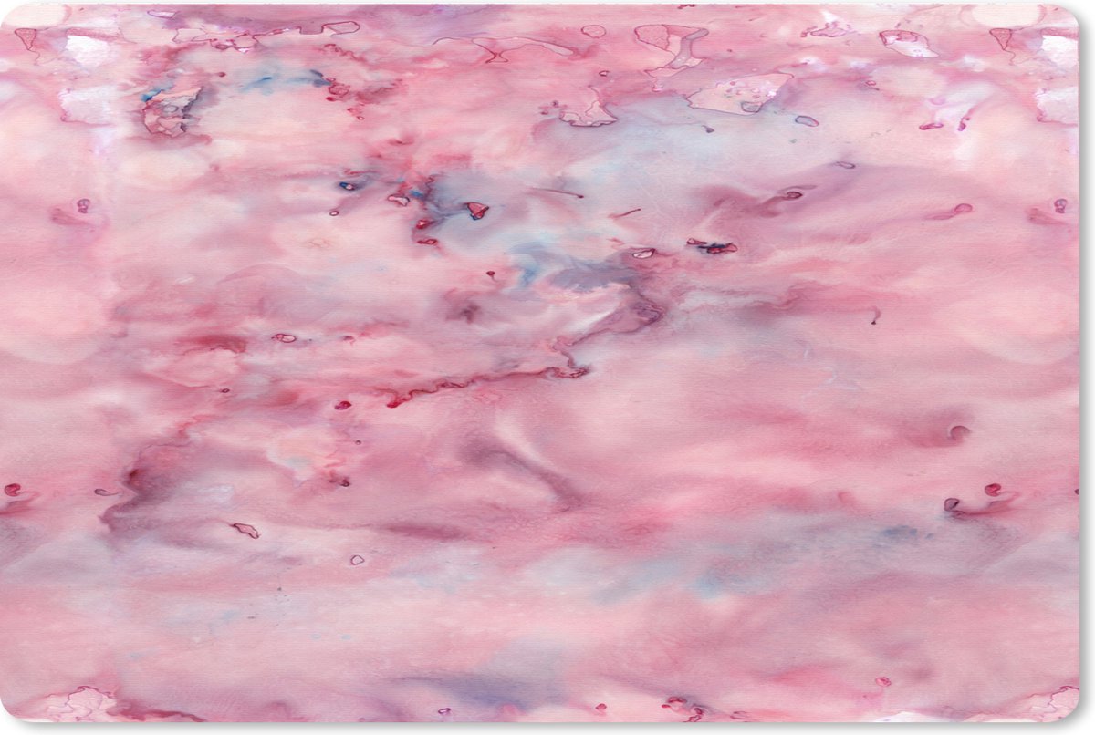 Muismat XXL 120x80 cm - Bureau onderlegger - Bureau mat Alcohol inkt - Marmer print - Roze - Patronen - Bureaumat - Gaming mousepad xl - Bureaulegger groot - Computer deskmat