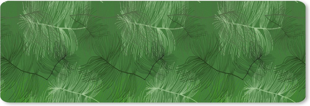 Muismat XXL 90x30 cm - Bureau onderlegger - Bureau mat Patronen - Bladeren - Groen - Bureaumat - Gaming mousepad xl - Bureaulegger groot - Computer deskmat