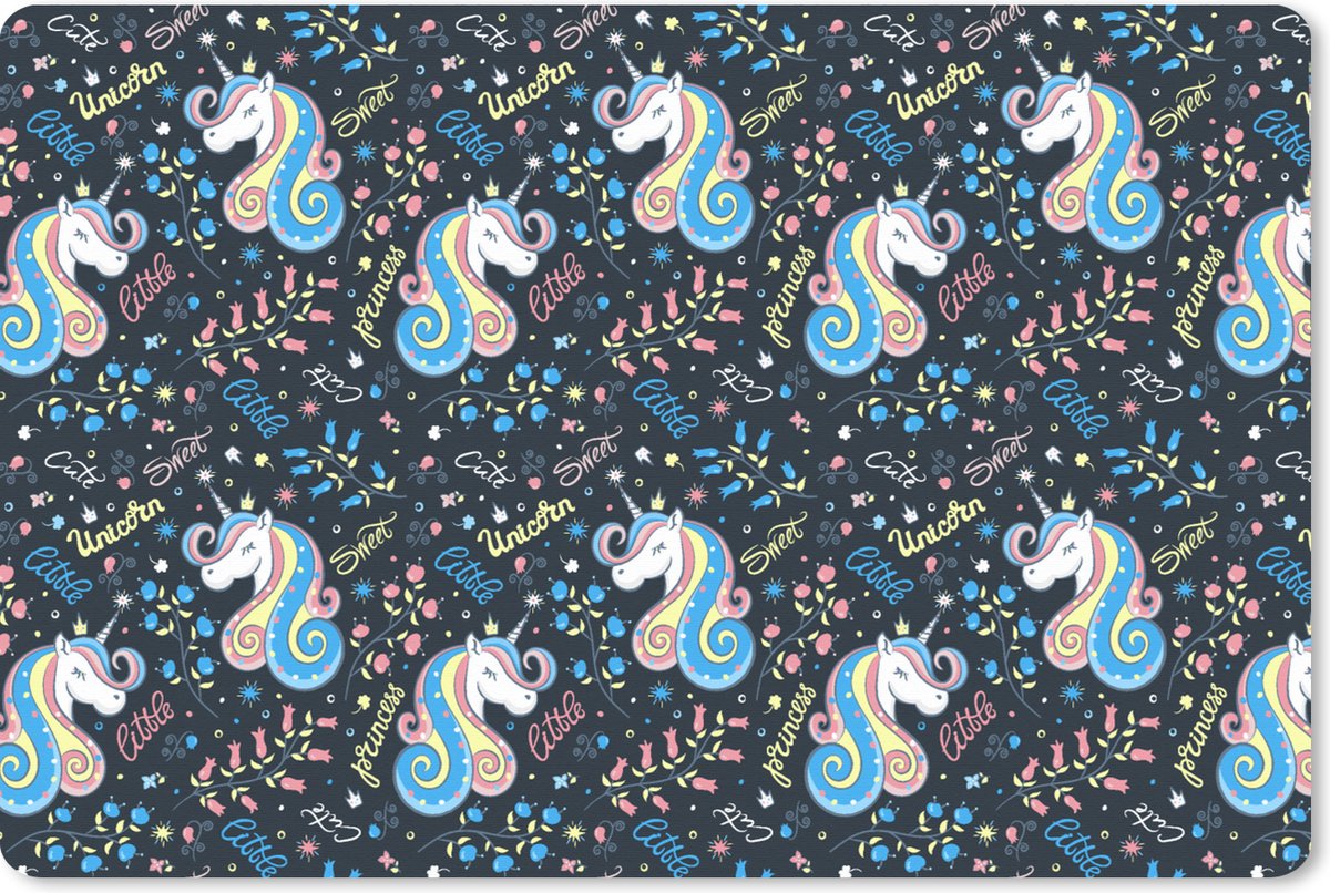 Muismat XXL 90x60 cm - Bureau onderlegger - Bureau mat Unicorn - Quote - Regenboog - Patronen - Bureaumat - Gaming mousepad xl - Bureaulegger groot - Computer deskmat