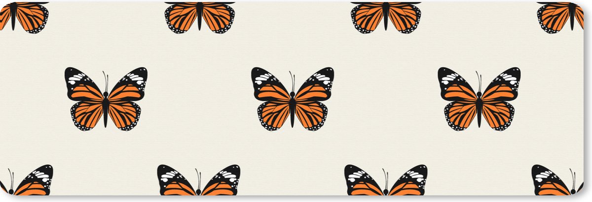Muismat XXL 90x30 cm - Bureau onderlegger - Bureau mat Vlinder - Insecten - Patronen - Bureaumat - Gaming mousepad xl - Bureaulegger groot - Computer deskmat