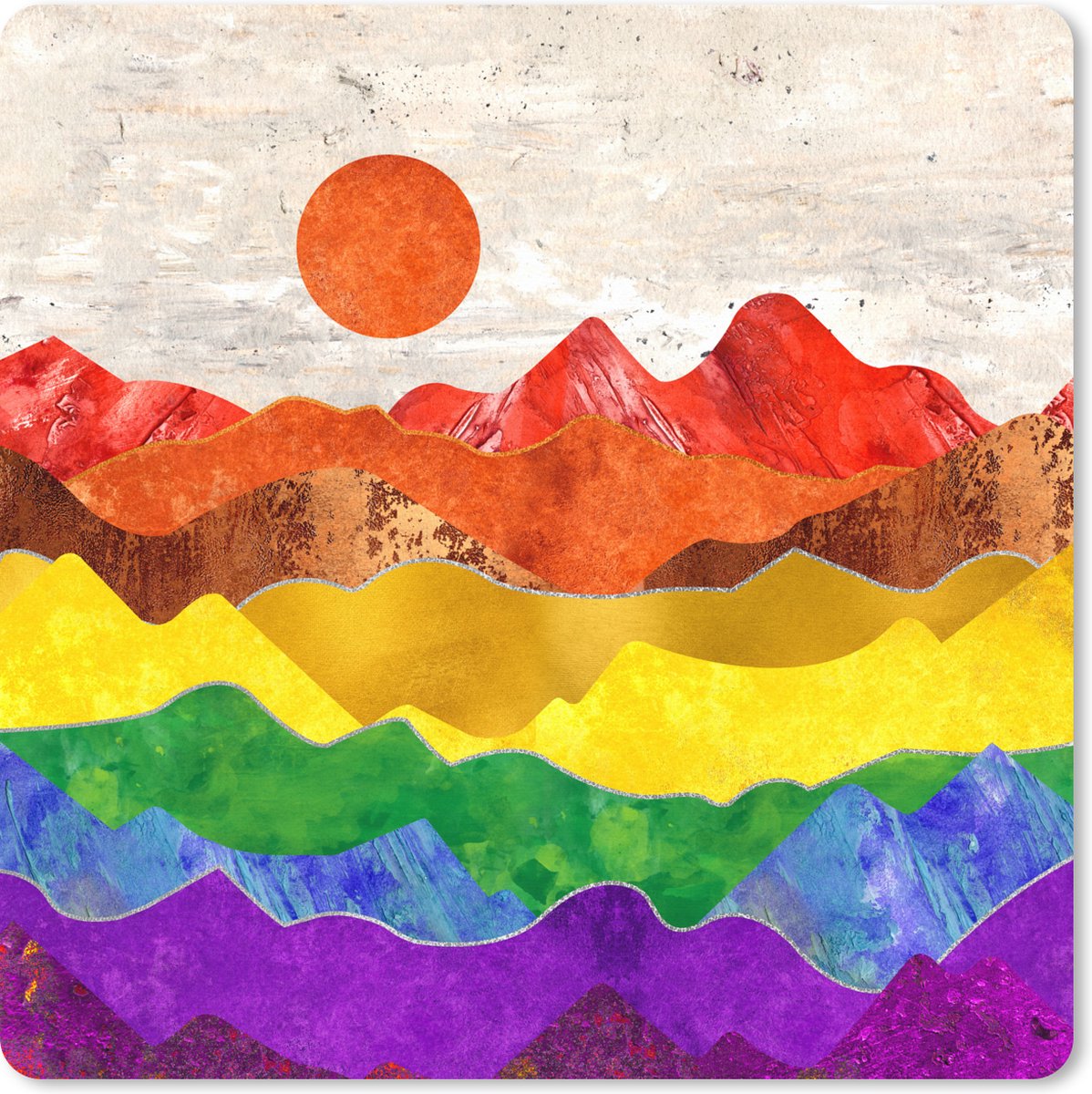 Muismat XXL 40x40 cm - Bureau onderlegger - Bureau mat Pride - Regenboog - Gay - Bureaumat - Gaming mousepad xl - Bureaulegger groot - Computer deskmat