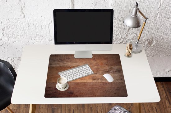 Tapis de souris XXL - Sous-main - Tapis de bureau - Planches de bois comme fond - 80x60 cm - Tapis de souris XXL