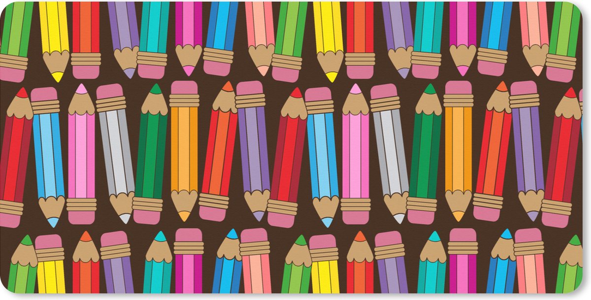 Muismat XXL 100x50 cm - Bureau onderlegger - Bureau mat Potlood - Patronen - Abstract - Regenboog - Bureaumat - Gaming mousepad xl - Bureaulegger groot - Computer deskmat