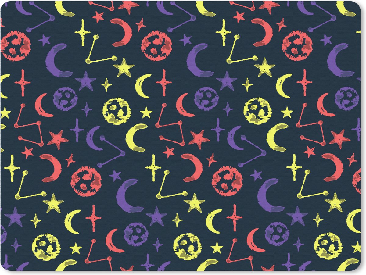 Muismat XXL 80x60 cm - Bureau onderlegger - Bureau mat Sterren - Planeten - Design - Bureaumat - Gaming mousepad xl - Bureaulegger groot - Computer deskmat