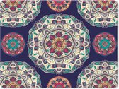 Muismat XXL - Bureau onderlegger - Bureau mat - Bohemian - Mandala - Patronen - 80x60 cm - XXL muismat