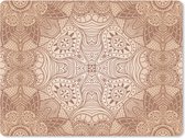 Muismat XXL - Bureau onderlegger - Bureau mat - Henna - Mandala - Patronen - 80x60 cm - XXL muismat