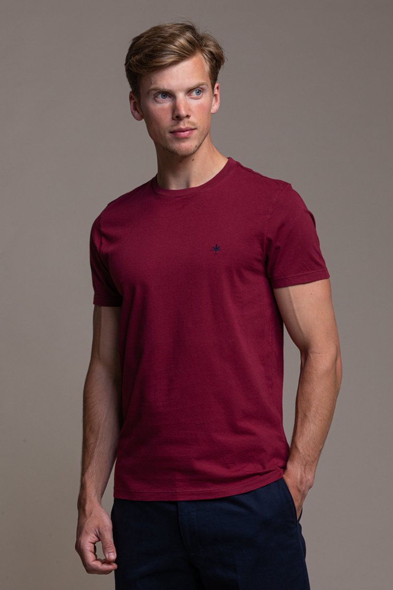 Katoenen T-Shirt - Donker rood - Maat L