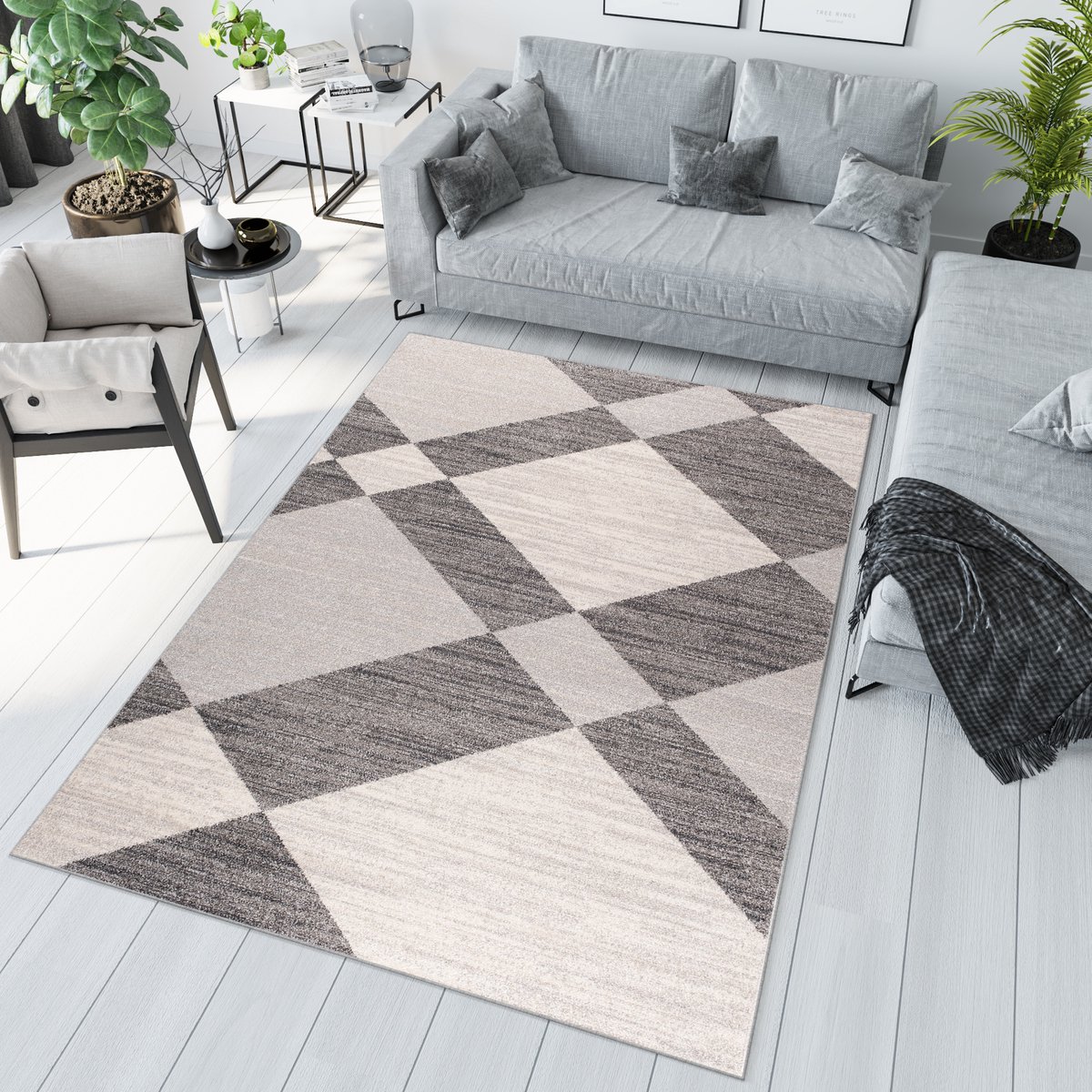 Tapiso Sari Vloerkleed Tapijt Woonkamer Donkergrijs Maat- 240x330 donker grijs 3