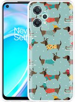 OnePlus Nord CE2 Lite Hoesje Winterse Teckels - Designed by Cazy