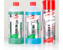 Cyclon "Voordeelpakket" Bike Cleaner 1L + Bionet Chain Cleaner 1L + Course Spray 500ml