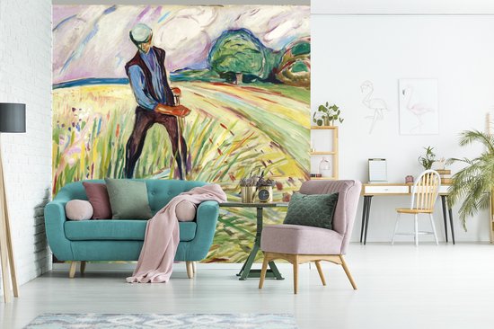 Papier peint Papier peint photo en vinyle - The Haymaker - Edvard Munch largeur 300 cm x hauteur 300 cm - Tirage photo sur papier peint (disponible en 7 tailles)