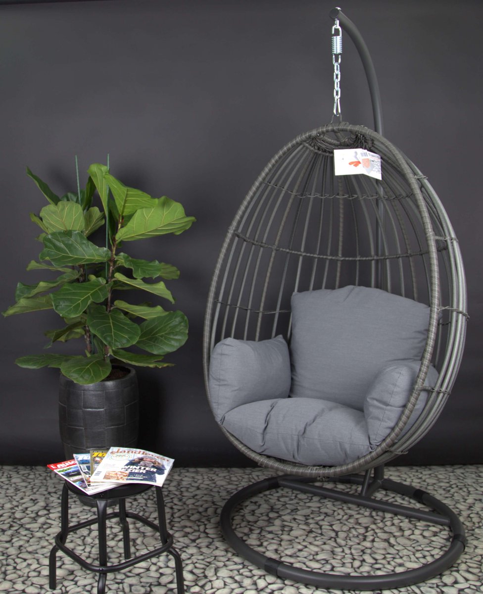 Hangstoel voor binnen en buiten- Swing Egg- Incl kussen- Incl... | bol.com