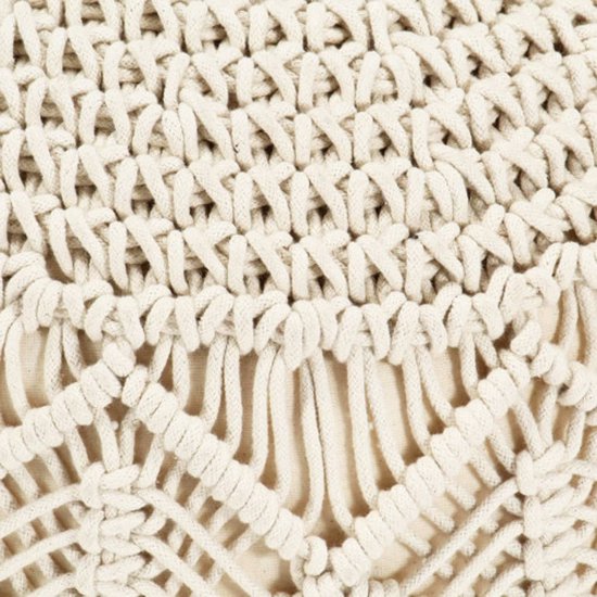 Puf de macramé hecho a mano algodón 45x30 cm